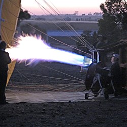 Filling the hot air balloon