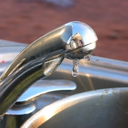 Frozen tap in the morning