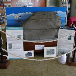 The original engraved rock is now safe inside the VIC