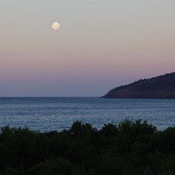 Full moon rising over Hog Bay