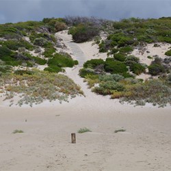 Track down to the beach at West Bay
