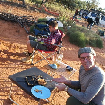Jack what have you done?!!  Pete enjoys his "Open Jaffle"!