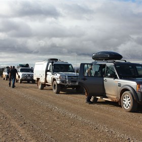 Our convoy on the road