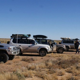 The convoy at "Plane Henge"