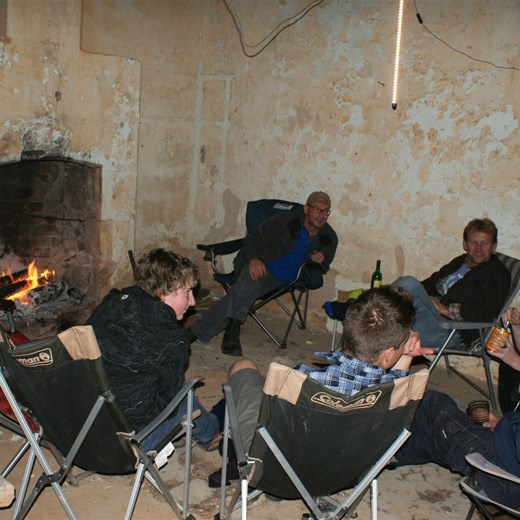 Enjoying the fellowship of the fire - Anna Creek