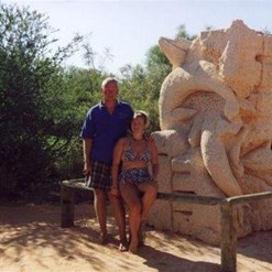 Shell block statue at Monkey Mia