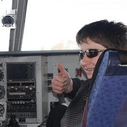 Riley enjoying the co-pilots seat