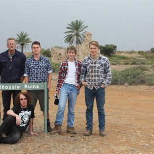 The crew at Dalhousie Station ruins
