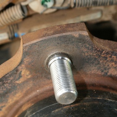 New stud fitted - Note extended shoulder