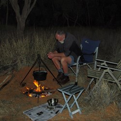 camp fire at Boulia on the Burke River
