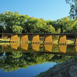 the bridge over Cooper's Creek with reflections