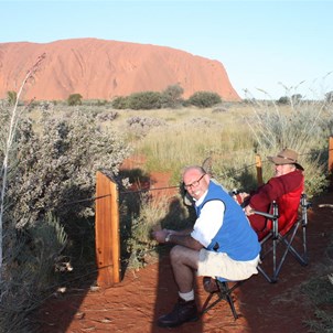 Pete and I enjoying the afternoon at the sunset viewing area