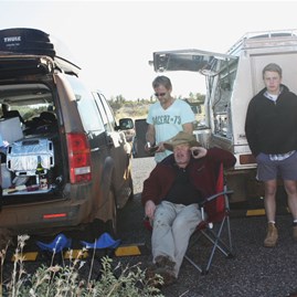 All the mod cons  - Sunset viewing at the rock