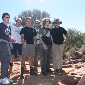 The team at the viewing area at the top of heart-Attack hill