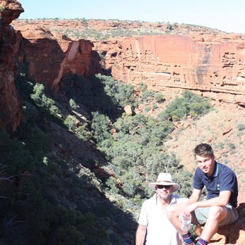 Jackabags and dad on the canyon rim