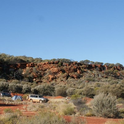 Camped against the George Gill Range