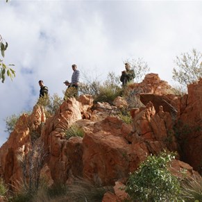 The lads on high at Gosses Bluff