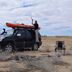 Back at camp unloading the campfire wood