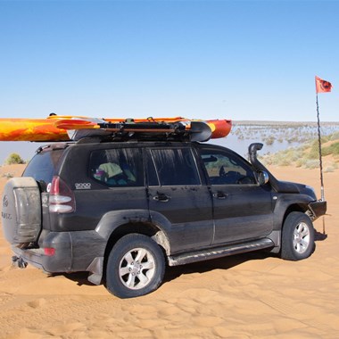 How many kayaks have been on top of Big Red and out on the Lake