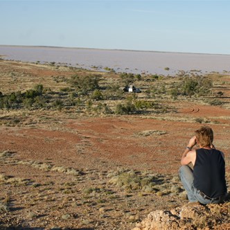 Johnno on the bluff - Moonda Lake
