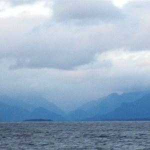 The gloomy waters of Lake Te Anau
