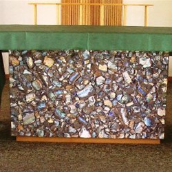 Opal panel on alter at Catholic Church