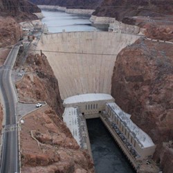 Hoover Dam from view over new bridge