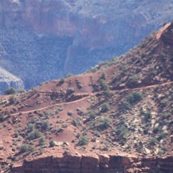 View of where we walked on ridge line on Sth Kaibab trail