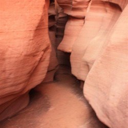 Walking through the Slot Canyon