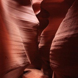 Walking through the Slot Canyon