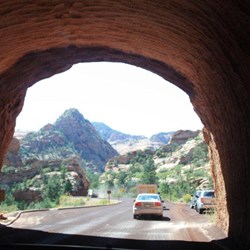 First of two tunnels on Ut9 scenic drive to Zion