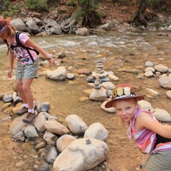 Kids playing in the river