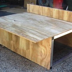 Deck fitted with battery box support blocks