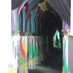 The inside view of the Mirror Maze!