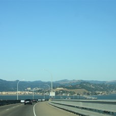 Driving over Richmond Bridge