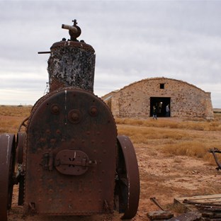 Engine and the back of the woolshed