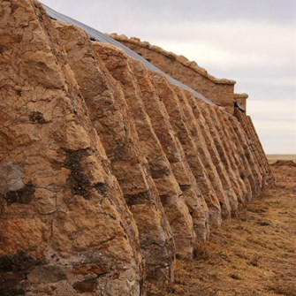 The stone buttresses