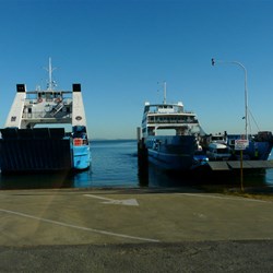 Our ferry arrived on time