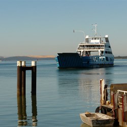 Our vehicular ferry coming into dock