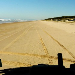 Hard packed sand along Main Beach