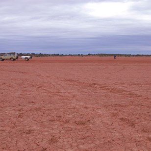 The claypan was quite dry.