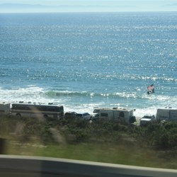 RVs camped at ? State Beach north of Malibu