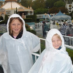 Kids doing Disney in the rain!