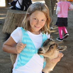 Leah at the petting farm