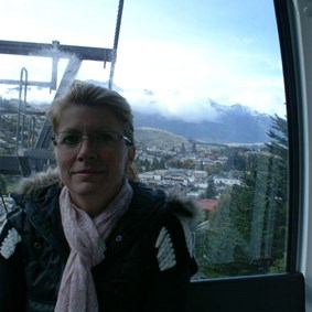 Queen Vik in the Skyline Gondola above Queenstown