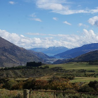 View down the valley to Lake Wakatipu & Frankton