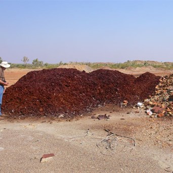 Heap of shredded tin cans