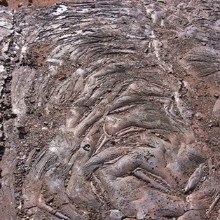 Old slag makes an unusual pavement at the old smelters
