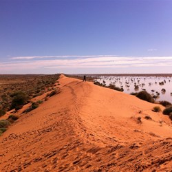 On Big Red - water to the east dry to the west