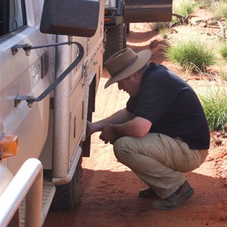 Lowering the tyre pressures to cope with the corrugations of the mornings travel